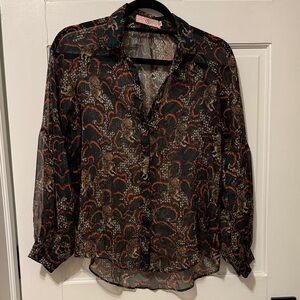 Anthropologie Tiger Sheer Blouse